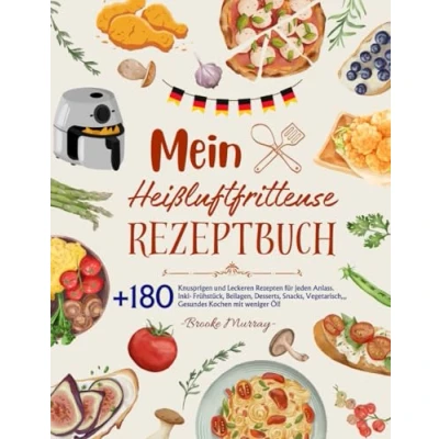 Abbildung von Mein Heißluftfritteuse Rezeptbuch: +180 Knusprigen und Leckeren Rezepten für jeden Anlass. Inkl Frühstück, Beilagen, Desserts, Snacks, Vegetarisch,,, Gesundes Kochen mit weniger Öl!