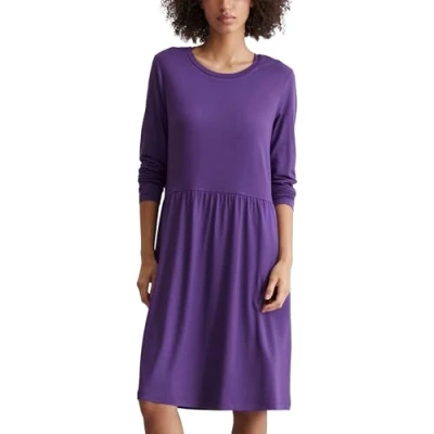 Abbildung von Marc O&#039;Polo Denim Crewneck Jerseykleid, Damen, Größe: Small, Active purple