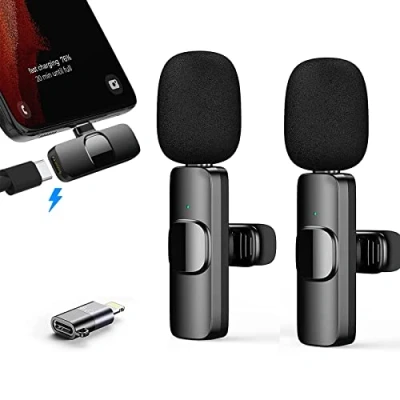 Abbildung von Gilye Mikrofon, Lavalier Mikrofon für iOS/Android, Mini Microphone Plug &amp; Play, Wireless YouTube/Facebook Live Stream, TikTok Vlog (Keine App und Bluetooth erforderlich)