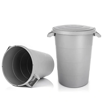 Abbildung von BigDean Mülleimer 2x wetterfeste Universaltonne mit Deckel und 2 stabilen Tragegriffen