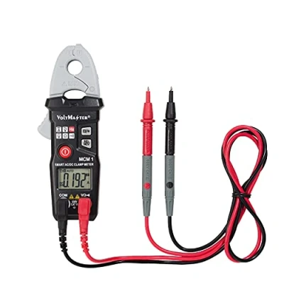Abbildung von Voltmaster MCM 1 Digitales Miniatur Zangenamperemeter CAT III 600 V, Ultrakompaktes Multifunktionsmessgerät (AC/DC Strommessung, robust, Data Hold, Auto Power Off, ABS Kunststoff), Schwarz/Grau