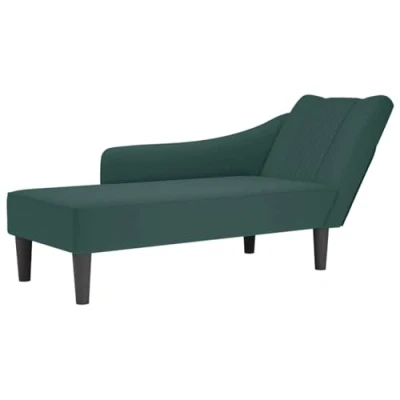 Abbildung von vidaXL Chaiselongue mit Rechter Armlehne Dunkelgrün Samt, Recamiere, Loungesessel, Lounge Sofa, Lounge, Loungesofa, Wohnzimmersofa, Akzentsessel