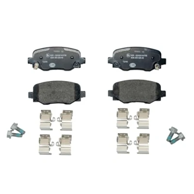 Abbildung von HELLA 8DB 355 025 481 Bremsbelagsatz mit akustischer Verschleißwarnung Bremssattelschrauben Zubehör JEEP: Renegade SUV, Compass, FIAT: 500X