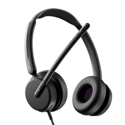 Abbildung von EPOS Impact 460 Doppelseitiges On Ear Headset mit Mikrofon Dual, Geräuschfilterung, USB C/USB A Anschluss, Home Office, Plug and Play, Zoom, UC Kompatibilität Schwarz