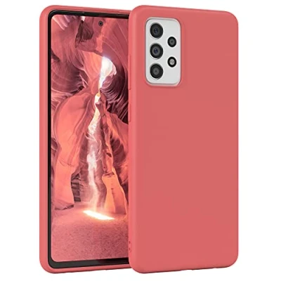 Abbildung von EAZY Case Silikonhülle für Samsung Galaxy A72 / 5G Hülle Silikon Rot weich stoßfeste Handyhülle Schutzhülle mit Kameraschutz Dünn Premium Schutz Cover TPU Bumper Hellrot