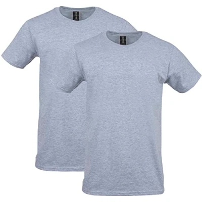 Abbildung von Gildan Unisex Erwachsene Heavy Cotton T Shirt, Style G5000, Multipack Hemd, Sport Grey (2er Pack), Klein