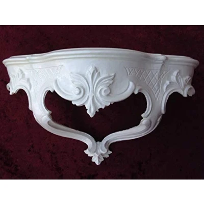 Abbildung von Barock Wandkonsole, Konsole, Spiegelkonsole, Ablage, Antik 30x 16 Weiß Hochglanz