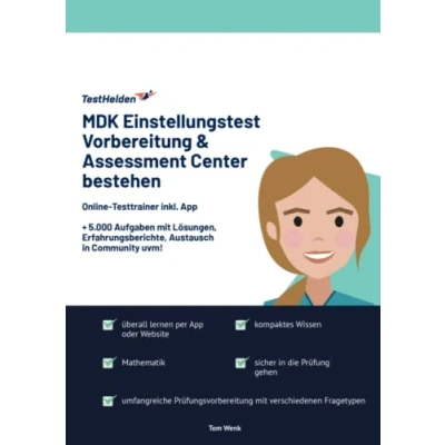 Abbildung von MDK Einstellungstest Vorbereitung &amp; Assessment Center bestehen: Online Testtrainer inkl. App I + 5.000 Aufgaben mit Lösungen, Erfahrungsberichte, Austausch in Community uvm!
