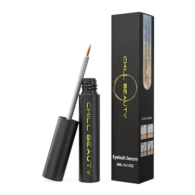 Abbildung von Wimpernserum Ohne Hormone Lash Serum Augenbrauen and Brow Booster Wimpern Eyelash Wachstum Testsieger Hormonfrei 5 ML by CHILL BEAUTY