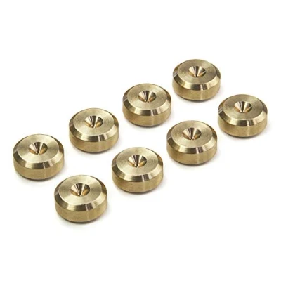 Abbildung von PrecisionGeek Unterlagen für Lautsprecher, Schwingungsdämpfer, Messing, Abgeschrägte 16mm Durchmesser, Box 8 Stück