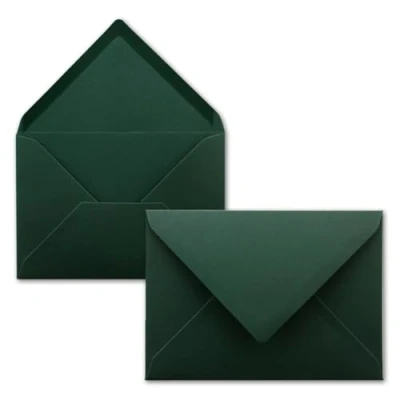 Abbildung von Briefumschläge in Kieferngrün 75 Stück DIN C5 Kuverts 22,0 x 15,4 cm Nassklebung ohne Fenster Weihnachten, Grußkarten Serie FarbenFroh