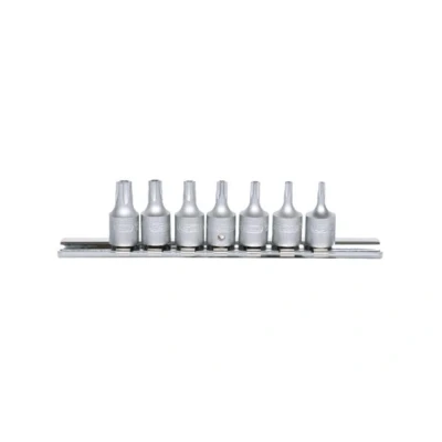Abbildung von KS TOOLS 911.1470 Steckschlüsseleinsatz Set mit Stirnlochbohrung Chrom Vanadium Stahl 1/4Zoll Vierkant