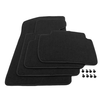 Abbildung von kfz premiumteile24 Fußmatten Velours Kompatibel mit 3er E46 Limousine Touring 1998 2005 Coupe Compact Automatten Stoffmatten Premium Qualität Autoteppiche Schwarz 4 teilig