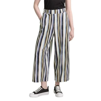 Abbildung von TOM Tailor Denim HIGH Waist Culotte Stoffhose, Damen, Größe: Medium, Watercolor stripe