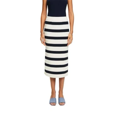 Abbildung von Esprit Striped Skirt Bleistiftrock, Damen, Größe: 40, Offwhite