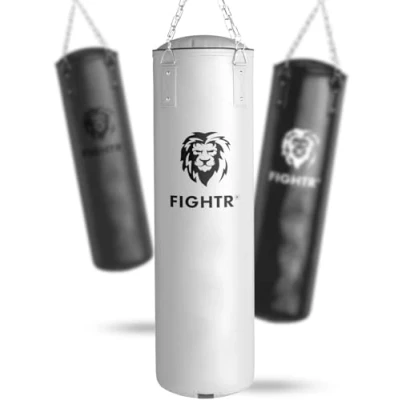Abbildung von FIGHTR® Boxsack gefüllt/ungefüllt extrem robust &amp; langlebig Set inkl. 4 Punkt Stahlkette für Boxen, Kickboxen, MMA, Muay Thai und weitere Kampfsportarten