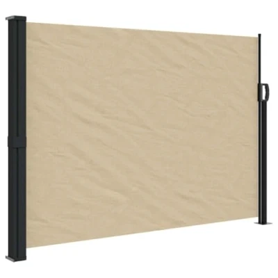 Abbildung von vidaXL Seitenmarkise, Sichtschutz Ausziehbar, Windschutz Sonnenschutz für Garten Balkon Terrasse, Seitenrollo Seitenwandmarkise, Beige 140x600cm