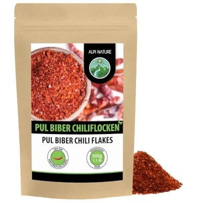 Abbildung von Pul Biber (500g), Chiliflocken 100% natürlich und ohne Zusätze, Pfefferflocken