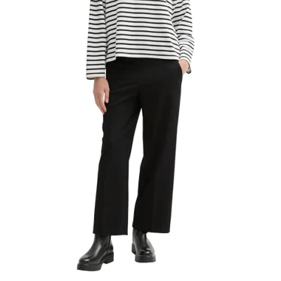 Abbildung von TOM Tailor Cropped MIT Geradem BEIN Stoffhose, Damen, Größe: 38x28, Deep black