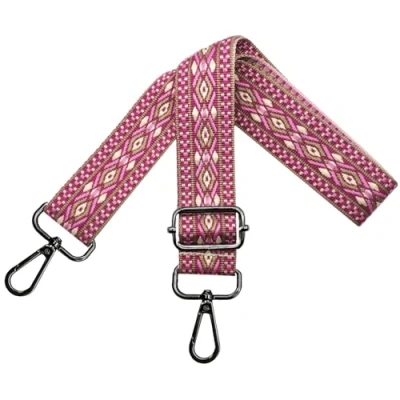 Abbildung von Verstellbarer Schultergurt für Taschen Damen Tragegurt, Taschengurte zum Wechseln, Taschengurt Breit 3.8cm mit Schwarz Karabiner, Schulterriemen Schultertasche Handtaschen, Rosa, N18