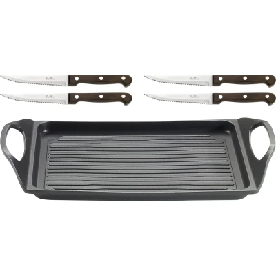 Abbildung von PINTINOX Teppanyakiplatte &quot;Pro&quot;, Aluminium, (Set, 5 tlg.), Induktionsgeeignet, inkl. 4 Steakmessern