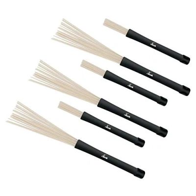 Abbildung von 3 Paar SET XDrum NJB3 Jazzbesen Nylon Brushes (Jazz, Big Band, Schlagzeug Drum Besen) blau