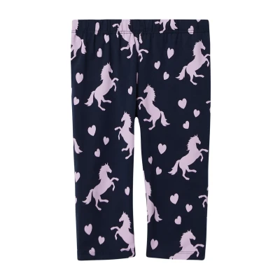 Abbildung von s.Oliver Caprimit Alloverprint Tights für Kinder, Größe: 122, Navy
