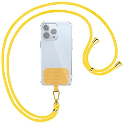 Abbildung von mtb more energy® Universal Handykette Gelb/Gold kompatibel mit vielen Handyhüllen hochwertiges Band Seil Kordel zum Umhängen
