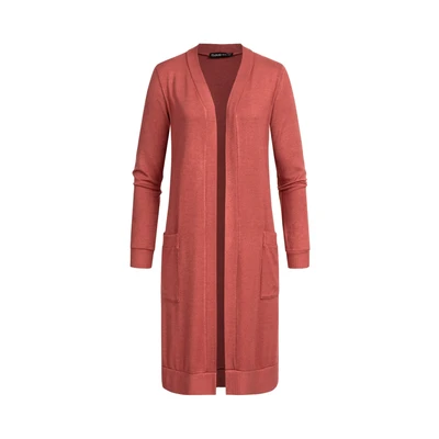 Abbildung von Cloud 5ive Longform MIT 2 SEITL. Taschen Strickjacke, Damen, Größe: Medium, Brown