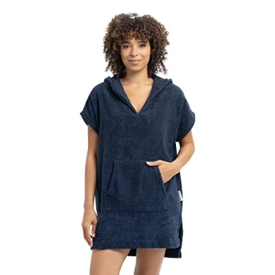 Abbildung von HOMELEVEL Poncho Damen Frottee Badeponcho Badetuch aus 100% Baumwolle Handtuch für Strand Sauna Surf mit Kapuze Bademantel Erwachsene