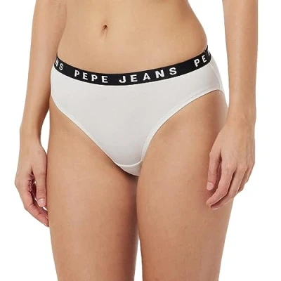 Abbildung von Pepe Jeans Damen Bikinihose mit Logo Unterwäsche im Bikini Stil, Weiß, XS EU