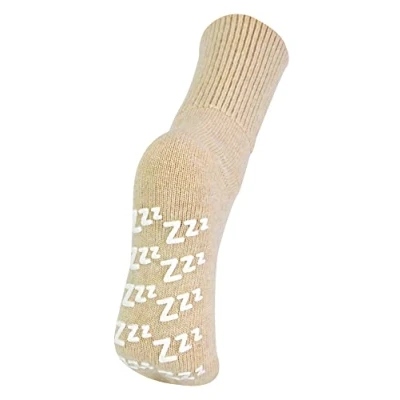 Abbildung von Damen Kaschmir Wolle Socken mit ABS Noppen Zzz&#039;s Kuschelsocken Bettsocken Anti Rutsch Wollsocken für Schlafen (37 42, Beige)