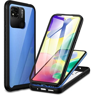 Abbildung von CENHUFO Hülle für Xiaomi Redmi 10A / 9C/9C NFC, 360 Grad Schutzhülle Panzerhülle mit Eingebautem Displayschutz Stoßfest Bumper Full Cover Case Handyhülle NFC Schwarz