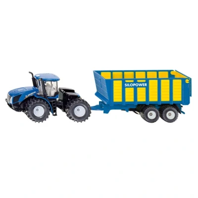 Abbildung von Siku Traktor New Holland T9.560 mit Silagewagen 1:50