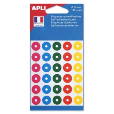Abbildung von Apli 11335 Beutel mit 150 Ösen, verschiedene Farben, Durchmesser 15 mm