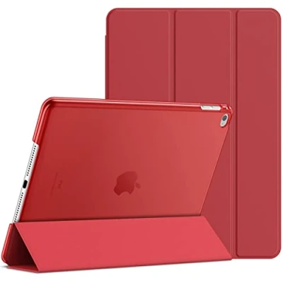 Abbildung von JETech Hülle für iPad Air 2, Schutzhülle mit Ständer Funktion und Auto Schlaf/Wachen (Rot)