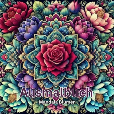 Abbildung von Mandala Blumen Ausmalbuch: Das perfekte Geschenk Für Mädchen, Jungen, Teenager und Erwachsene. 40 schöne Motive. Stressabbau, Entspannung Kreativität