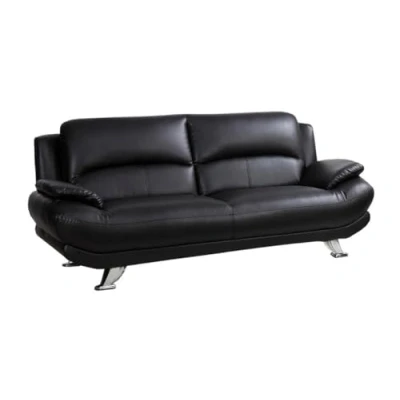 Abbildung von Vente unique Sofa 3 Sitzer Kunstleder Schwarz MUSKO
