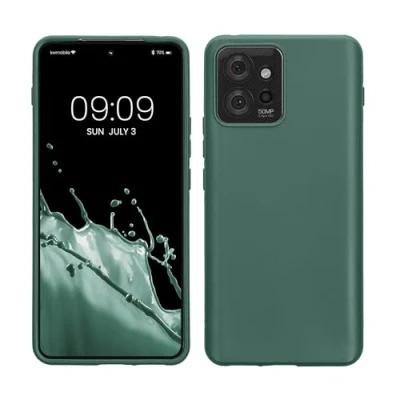Abbildung von kwmobile Hülle kompatibel mit Motorola ThinkPhone weiches TPU Silikon Case Cover geeignet für kabelloses Laden Tannengrün