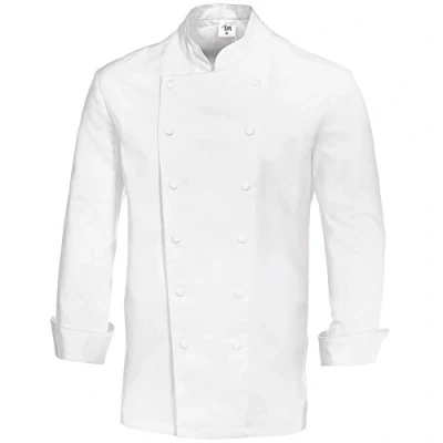 Abbildung von BP 1516 130 21 2XL Kochjacke, Lange Ärmel mit Manschetten, 205,00 g/m² Reine Baumwolle, weiß,