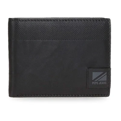 Abbildung von Pepe Jeans Topper Horizontale Geldbörse mit Schwarz 11,5 x 8 1 cm Leder, Schwarz, Talla única,