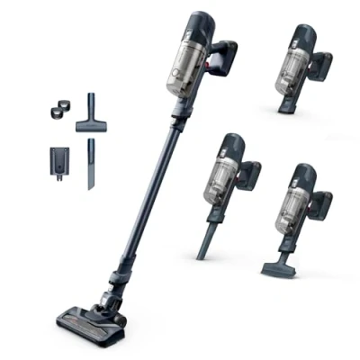 Abbildung von Rowenta X Pert 6.60 Akkustaubsauger, 100W Leistung, 45 Min Laufzeit, kabellos &amp; beutellos, LED Bürstenkopf, sehr leicht, 0,55 l Staubbehälter, inkl. Fugendüse Wandhalterung, schwarz, RH6831EO