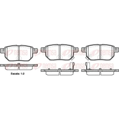 Abbildung von REMSA 1286.02 Bremsbelagsatz Hinterachse inkl. Verschleißwarnkontakt TOYOTA: Auris Schrägheck, Yaris II iQ, SUBARU: Trezia