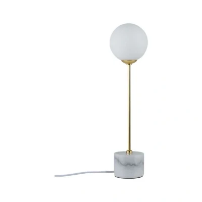 Abbildung von Paulmann 79661 Neordic Tischleuchte Moa max. 1x10W Tischlampe für G9 Lampen Nachttischlampe Weiß/Gold matt 230V Glas/Marmor/Metall ohne Leuchtmittel