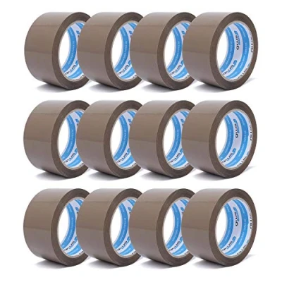 Abbildung von gws Paketklebeband 12 Rollen braun Geräuscharmes Universalklebeband zum Verpacken von Paketen Hohe Klebekraft Profi Qualität 66 m Länge 50 mm Breite