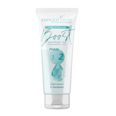 Abbildung von ENDLICH OHNE Tattooentfernung Pflege für laserbehandelte Haut Phase 2 / Boost Laser Aftercare 75ml