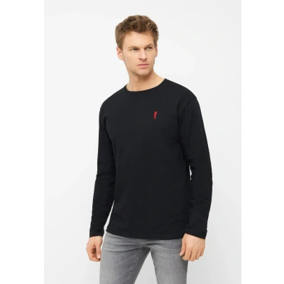 Abbildung von Derbe Kippes Langarmshirt, Herren, Größe: Large, Schwarz