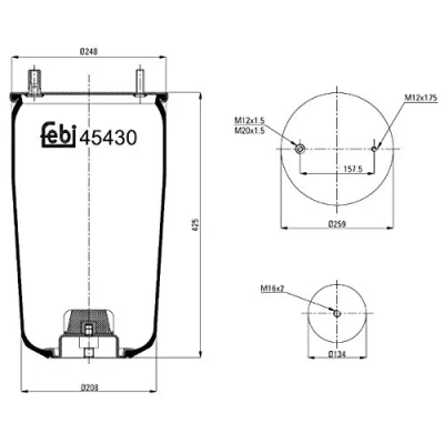 Abbildung von FEBI BILSTEIN 45430 Federbalg, Luftfederung