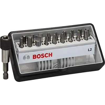 Abbildung von Bosch 2 607 002 568, 18 Stück(e), Hex (metrisch), Phillips, Sicherheitssechskant Torx, T10,T15,T20,T25,T30,T40, 4,5,6 mm, PH1, PH2, PH3 / PZ1, PZ2, PZ3 T10, T15, T20, T25, T30, T40 S0,6x4,5, S0,8x5,5, S1,2x8,0 /..., 2,5 cm