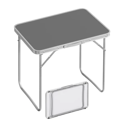 Abbildung von WOLTU Campingtisch Klapptisch Reisetisch mit Griff, 70x50x60cm(LxBxH) zusammenklappbar Gartentisch aus Alu und MDF für Picknick Strand im Freien, Grau, CPT8135gr